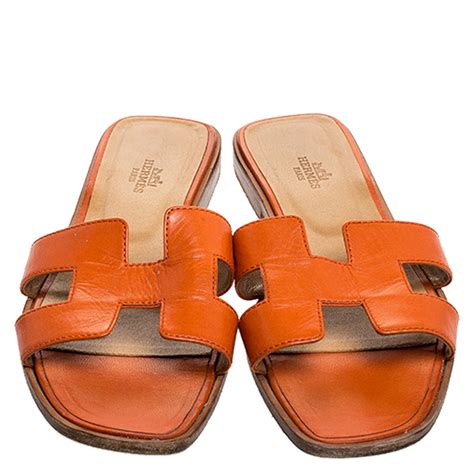 orange hermes slides|hermes sandals authentic.